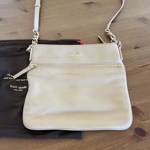 Kate Spade Cobble Hill Ellen Leather Crossbody Bag Beige Color